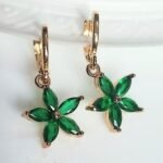 Green Crystal Hoop Earrings