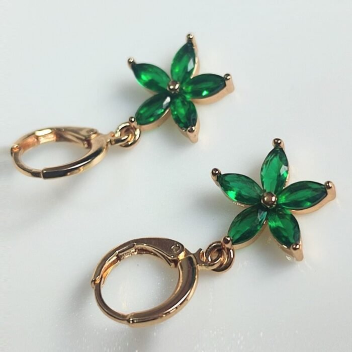 Green Crystal Hoop Earrings (3)