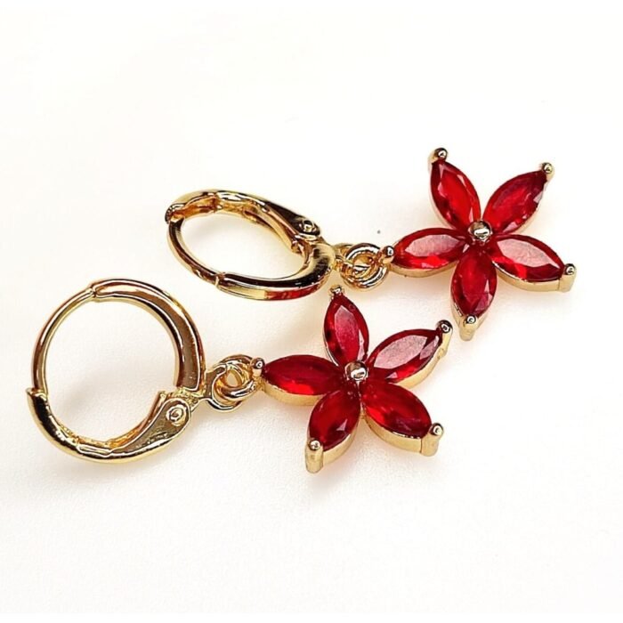 Red Crystal Hoop Earrings (1)