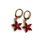 Red Crystal Hoop Earrings (3)
